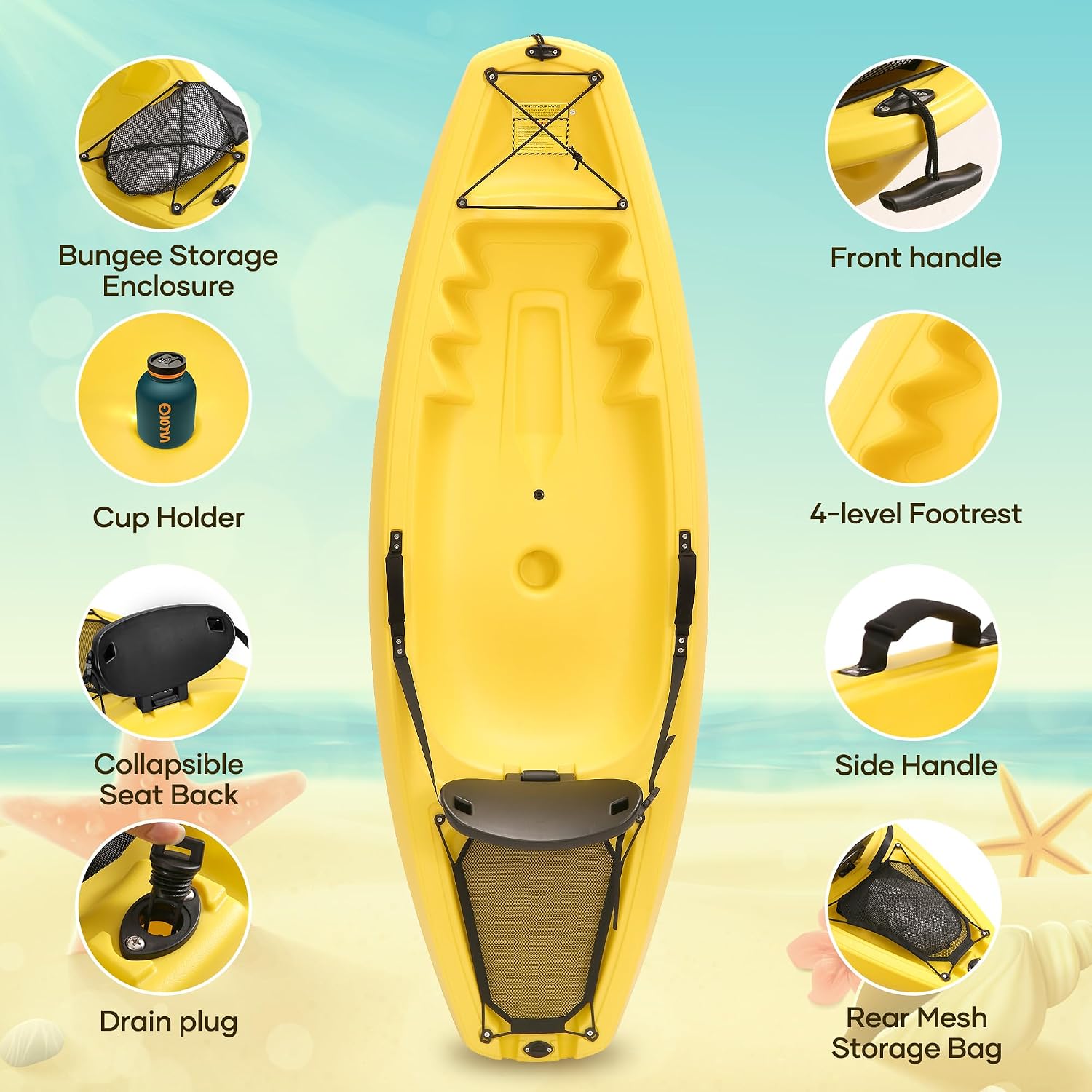 Kayak avec pagaie 6,5 pieds, b - Fishing Kayak Paddle avis et prix